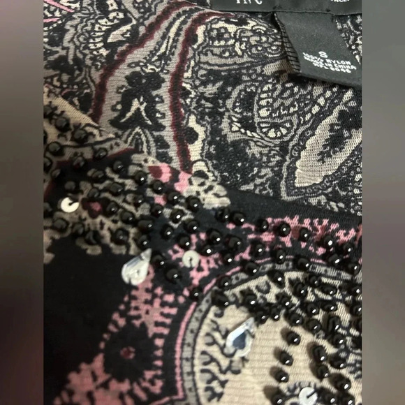 INC International Concepts Pink, White & Black Paisley Studded Tunic! Size S - Picture 5 of 5